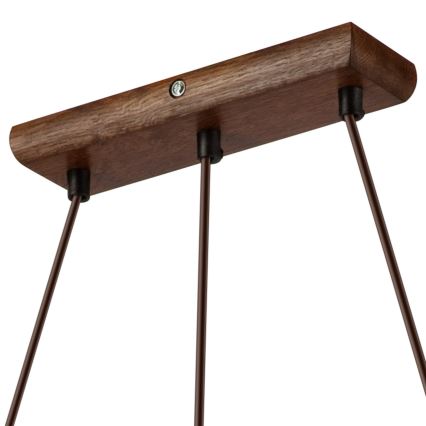 Taklampa på sladd AIDA 3xE27/60W/230V Ø 25 cm ek/valnöt