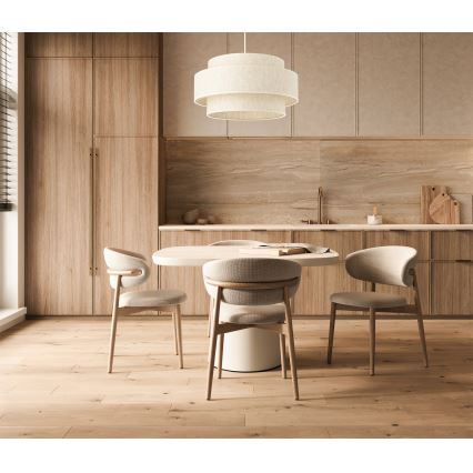 Taklampa på sladd BOHO 1xE27/60W/230V Ø 40 cm vit