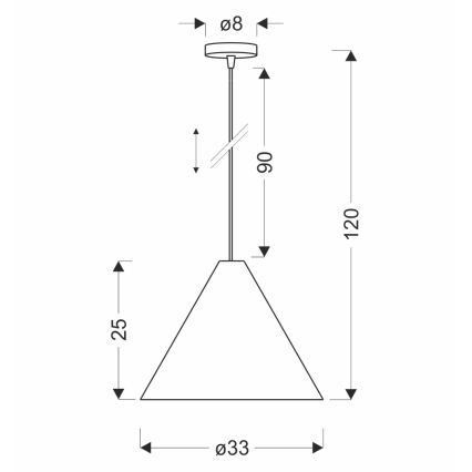 Taklampa på sladd CONO 1xE27/40W/230V ekfanér