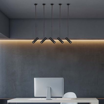 Taklampa på stång 1xGU10/35W/230V svart