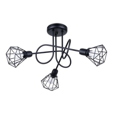 Taklampa på stång ARTEMIS 3xE14/40W/230V svart