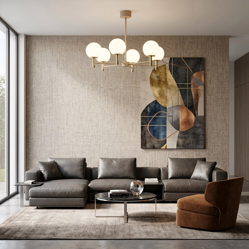 Taklampa på stång AWINION 6xE27/15W/230V