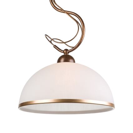 Taklampa på stång COBRA 1xE27/60W/230V Ø30 cm, brons/patina