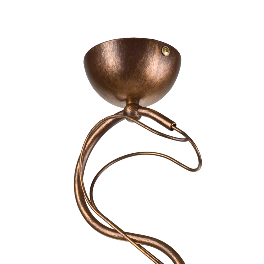 Taklampa på stång COBRA 1xE27/60W/230V Ø30 cm, brons/patina