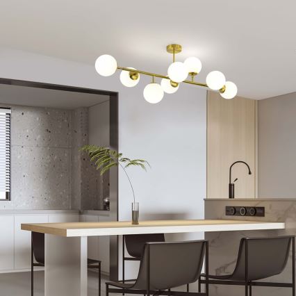 Taklampa på stång DORADO 8xE14/40W/230V guldfärgad