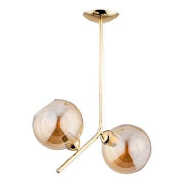Taklampa på stång LALEN 2xE27/60W/230V beige