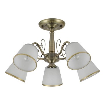 Taklampa på stång LOSANNA 5xE14/40W/230V mässing