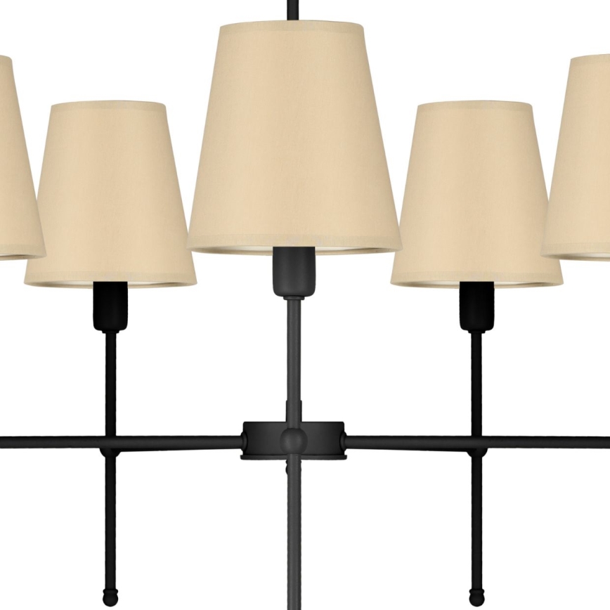 Taklampa på stång MADELA 5xE14/40W/230V beige/svart