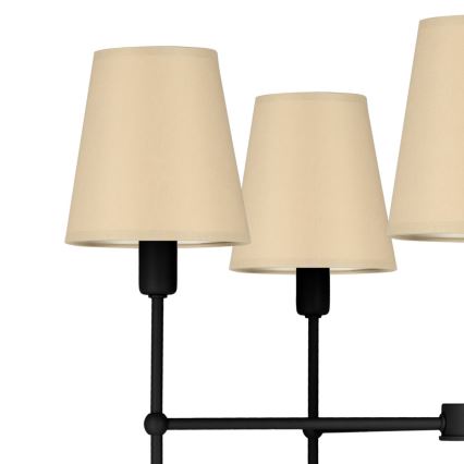 Taklampa på stång MADELA 5xE14/40W/230V beige/svart