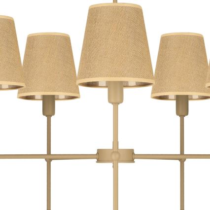 Taklampa på stång MADELA 5xE14/40W/230V jute/beige