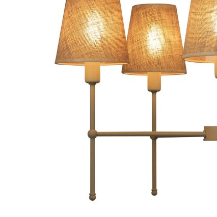 Taklampa på stång MADELA 5xE14/40W/230V jute/beige