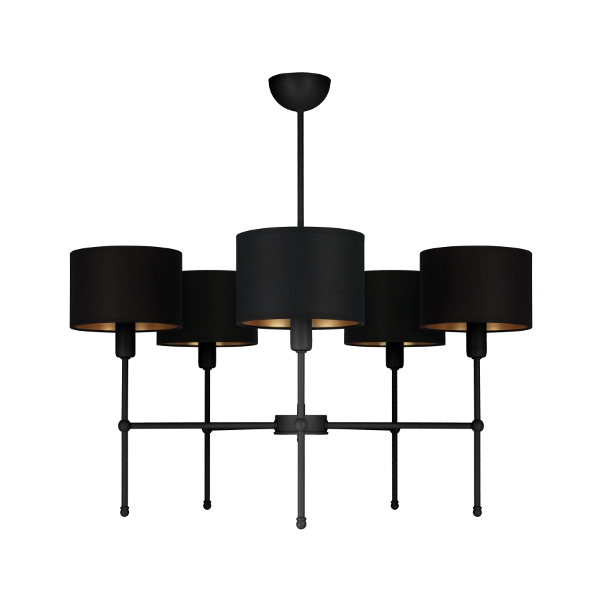 Taklampa på stång MADELA 5xE14/40W/230V svart