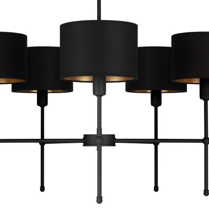 Taklampa på stång MADELA 5xE14/40W/230V svart