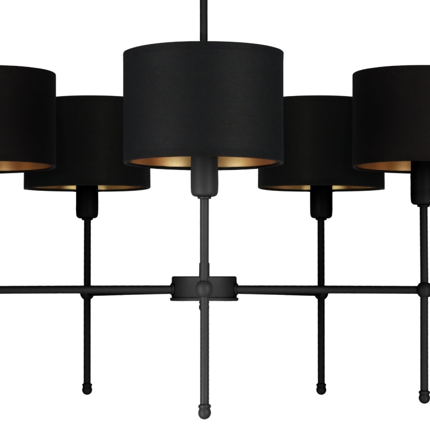 Taklampa på stång MADELA 5xE14/40W/230V svart