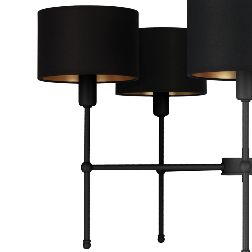 Taklampa på stång MADELA 5xE14/40W/230V svart