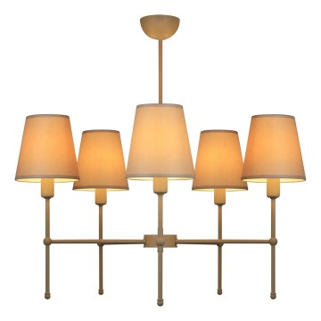 Taklampa på stång MADELA 5xE14/40W/230V vit/beige