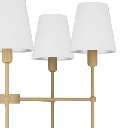 Taklampa på stång MADELA 5xE14/40W/230V vit/beige