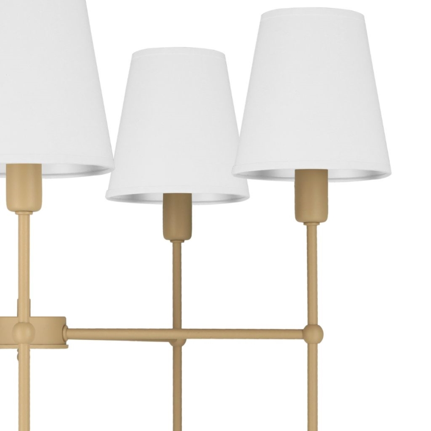 Taklampa på stång MADELA 5xE14/40W/230V vit/beige