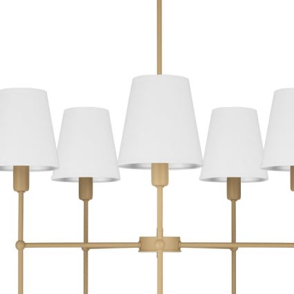 Taklampa på stång MADELA 5xE14/40W/230V vit/beige