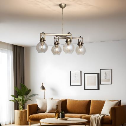Taklampa på stång POLINO 4xE27/40W/230V – bronsfärgad