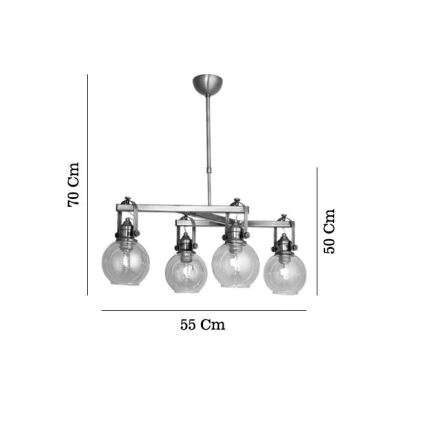 Taklampa på stång POLINO 4xE27/40W/230V – bronsfärgad