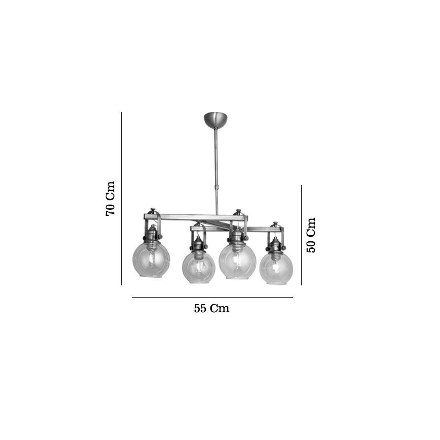 Taklampa på stång POLINO 4xE27/40W/230V – bronsfärgad