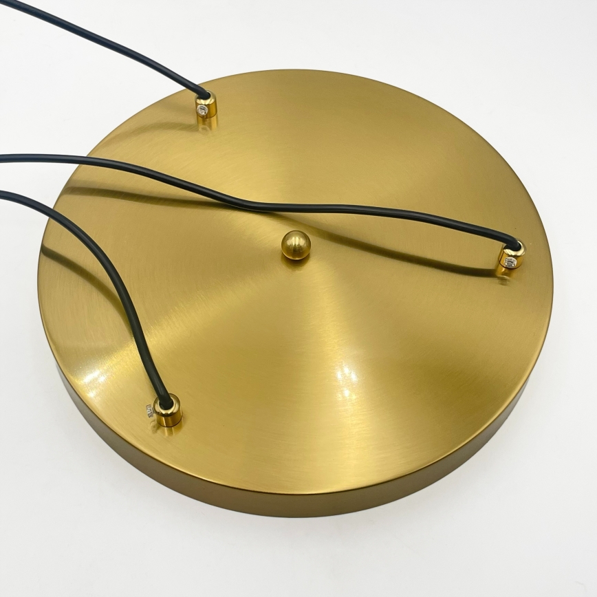 Taklampa på vajer CRISTAL 3xE14/15W/230V mässing/rökig beige