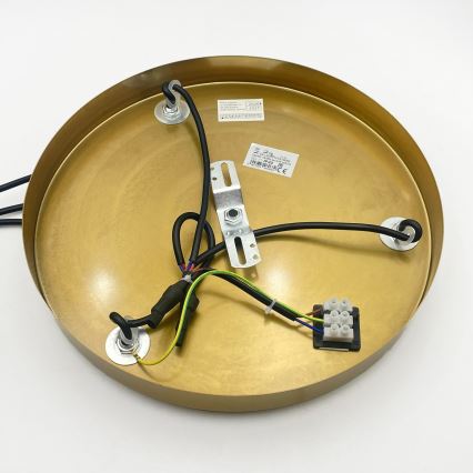 Taklampa på vajer CRISTAL 3xE14/15W/230V mässing/rökig beige
