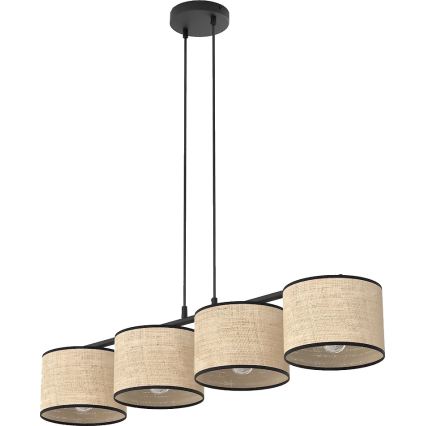 Taklampa på vajer ECO 4xE27/15W/230V beige/rotting