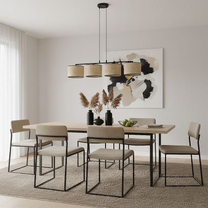 Taklampa på vajer ECO 4xE27/15W/230V beige/rotting