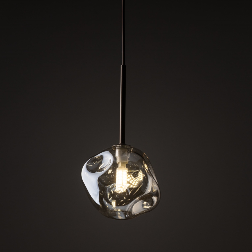 Taklampa på vajer LAVA 1xG9/8W/230V brons/rökbeige
