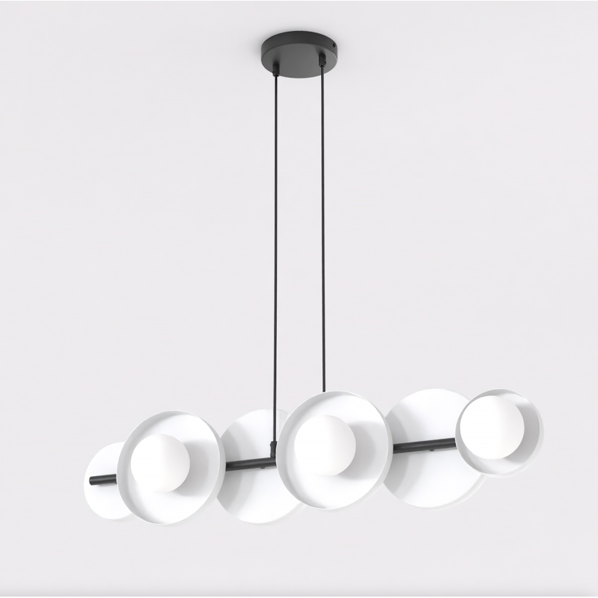Taklampa på vajer MODEL 6xG9/8W/230V vit