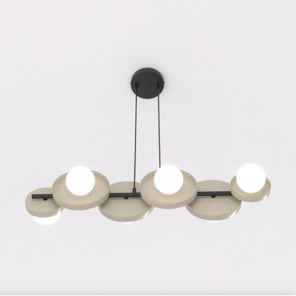 Taklampa på vajer MODELL 6xG9/8W/230V beige