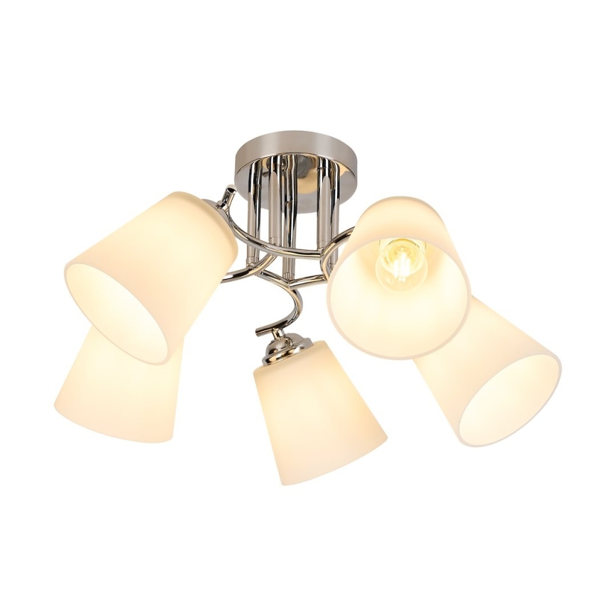 Taklampa PAFOS 5xE27/15W/230V blank krom