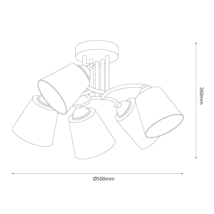 Taklampa PAFOS 5xE27/15W/230V blank krom