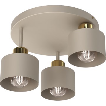 Taklampa PARKLA 3xE27/15W/230V beige/guld