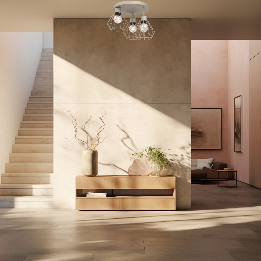 Taklampa PARKLA 3xE27/15W/230V beige