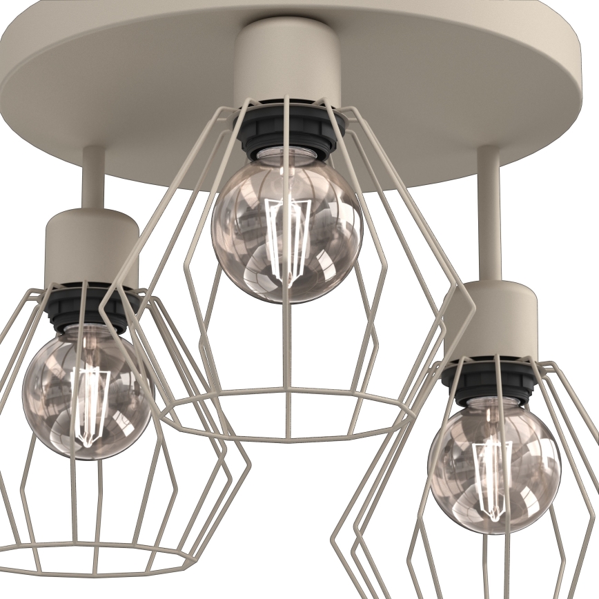 Taklampa PARKLA 3xE27/15W/230V beige
