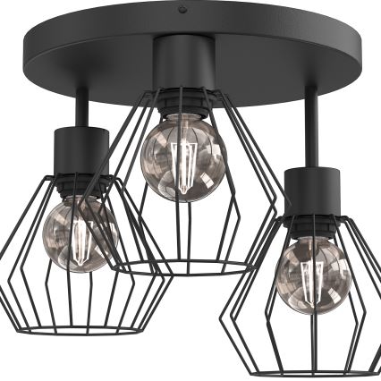 Taklampa PARKLA 3xE27/15W/230V svart