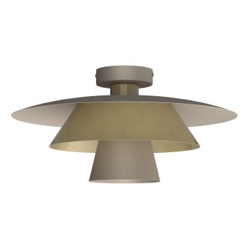 Taklampa PLATO 1xE27/15W/230V Ø 32 cm beige/guld