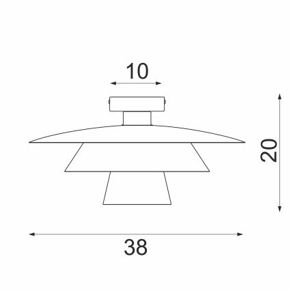 Taklampa PLATO 1xE27/15W/230V Ø 32 cm, brons