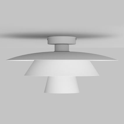 Taklampa PLATO 1xE27/15W/230V Ø 32 cm vit
