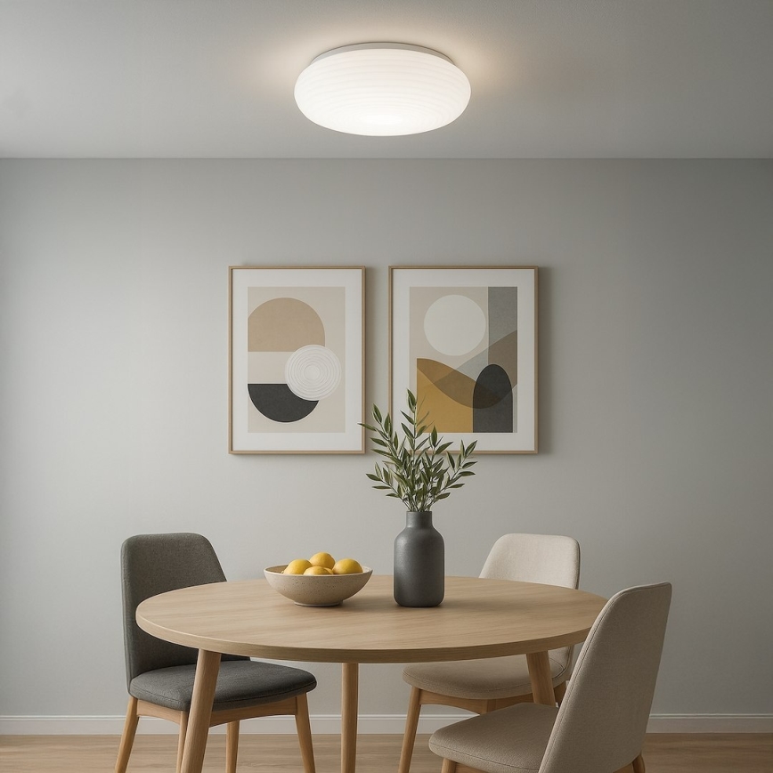 Taklampa PULSO 3 x E27, 15 W, 230 V, Ø 42 cm, vit