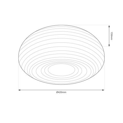 Taklampa PULSO 3 x E27, 15 W, 230 V, Ø 42 cm, vit