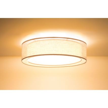 Taklampa PURO 2xE27/40W/230V Ø 50 cm beige