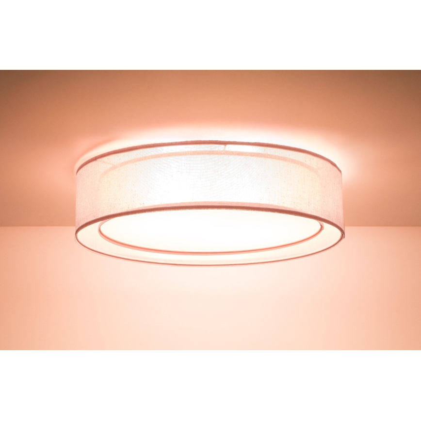 Taklampa PURO 2xE27/40W/230V Ø 50 cm rosa