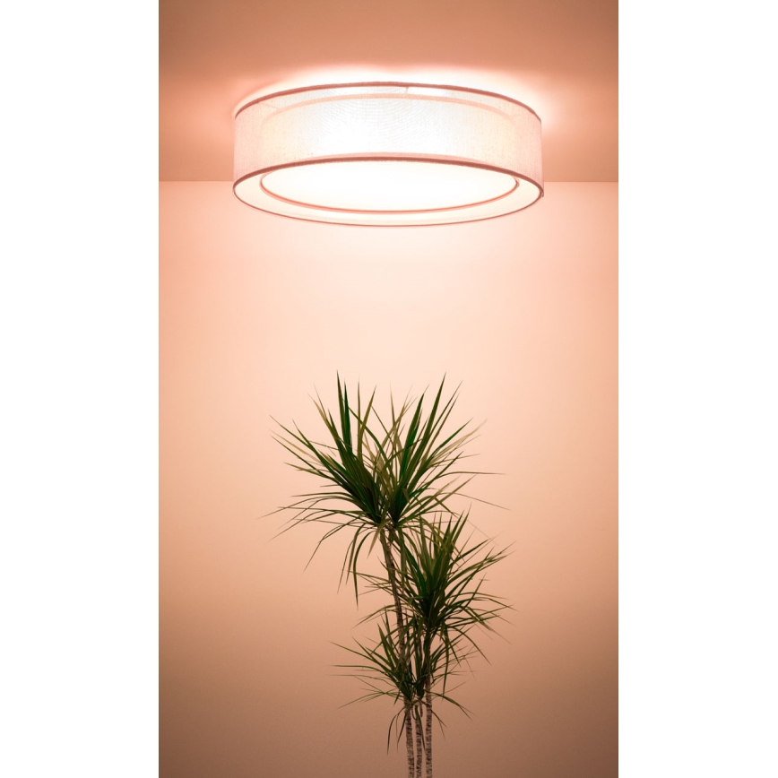 Taklampa PURO 2xE27/40W/230V Ø 50 cm rosa