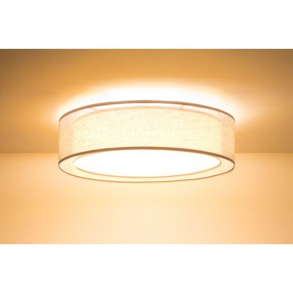 Taklampa PURO 2xE27/40W/230V Ø 60 cm beige