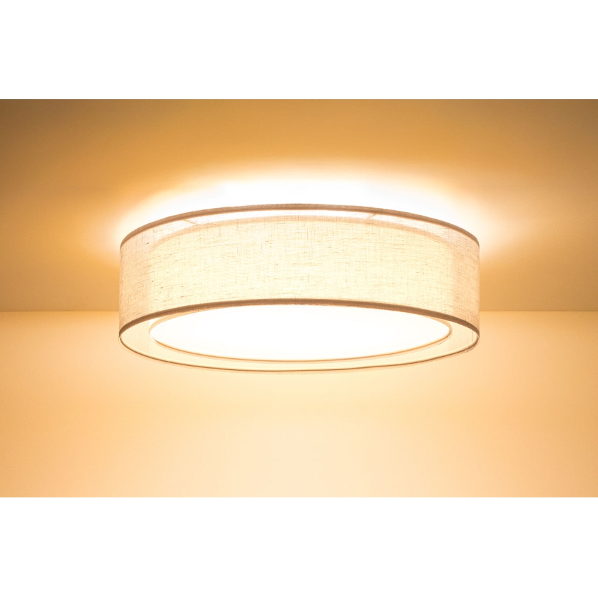 Taklampa PURO 2xE27/40W/230V Ø 60 cm beige