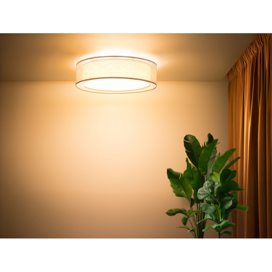 Taklampa PURO 2xE27/40W/230V Ø 60 cm beige